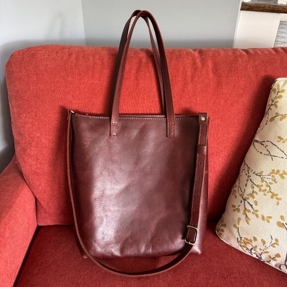 Portland Cognac Zippered Crossbody Tote - Picture 12 of 16